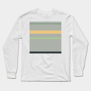 A selected confection of Greyish, Onyx, Oxley, Pale Olive Green and Pale Gold stripes. Long Sleeve T-Shirt